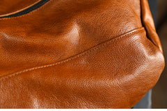 Cool Brown Mens Leather Large Travel Sling Bag Large Leather Waist Bags Fanny Pack for Men