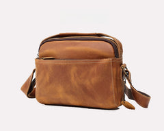 Small Brown Leather Crossbody Purse - iwalletsmen