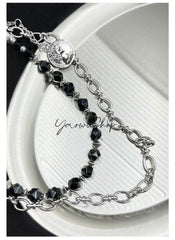 Black Turquoise Beaded Wallet Chain Beaded Pants Chain Double Wallet Chain - iChainWallets