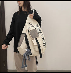 Nylon Large Sling Bag For Big Men Gray Waterproof Hiking Huge Sling Bag For Women