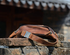 Brown Leather Extra Large Waist Pack - iwalletsmen