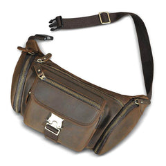 Brown Leather Waist Pack - iwalletsmen