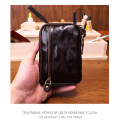 Dark Brown Leather Key Ring Wallet Mens Leather Key Wallet for Men - iwalletsmen