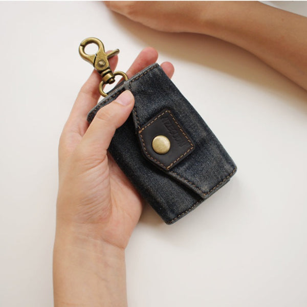 Fashion Denim Mens Keys Wallet Denim Key Holders With Belt Clip for Women