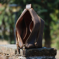Brown Leather Toiletry Bag Full Grain Leather Toiletry Bag Vintage Mens Toiletry Bag - iwalletsmen