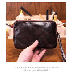 Dark Brown Leather Phone Clutch Wallet - iwalletsmen