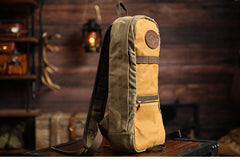 Slim Canvas Mens Waterproof Backpack Slim Waxed Hiking Canvas Backpack for Men