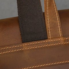 Crazy Horse Leather Backpack Mens 17L Brown Leather Backpack for Men - iwalletsmen