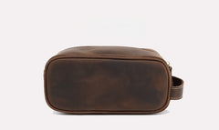 Brown Leather Toiletry Bag Men's Leather Toiletry Bag Full Grain Leather Toiletry Bag - iwalletsmen