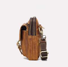 Brown Leather Belt Loop Pouch - iwalletsmen