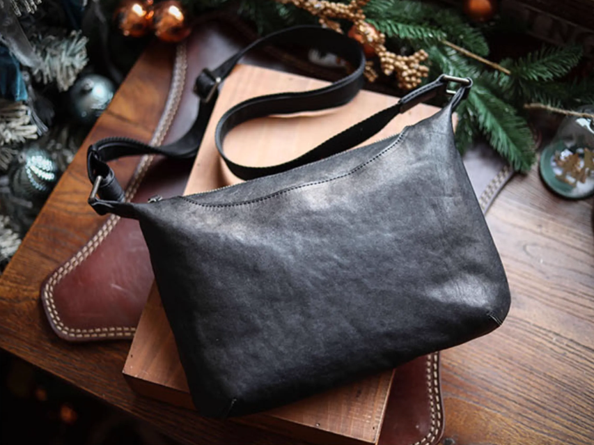 Dark Brown Leather Mens Casual 10" Courier Bags Messenger Bag Small Brown Postman Bags For Men