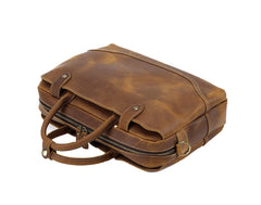 Brown Briefcase 15 inch Laptop Shoulder Bag - iwalletsmen
