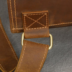 Crazy Horse Leather Backpack Mens 17L Brown Leather Backpack for Men - iwalletsmen