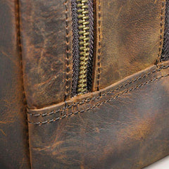 Dark Brown Leather Toiletry Bag 