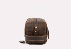 Brown Leather Toiletry Bag Men's Leather Toiletry Bag Full Grain Leather Toiletry Bag - iwalletsmen
