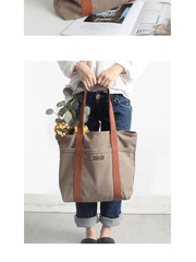 Women Light Khaki Canvas Shopper Tote Bags Canvas Tote Shoulder Bag Handbag for Mens