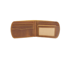 Brown Leather ID Billfold Wallet - iwalletsmen