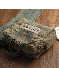 Army Green Canvas Mens Pilot Bag Canvas WWII Bag Canvas Army Weekender Bag Travel Bag for Men