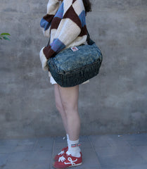Vintage Blue Denim Messenger Bag - lifestyle - iwalletsmen