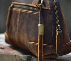 Brown Leather Clutch Wristlet Vintage Men's Leather Clutch Purse - iwalletsmen