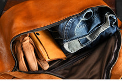 Cool Brown Mens Leather Large Travel Sling Bag Large Leather Waist Bags Fanny Pack for Men
