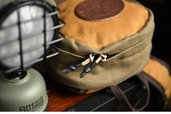 Army Green Canvas Mens Waterproof Slim Backpack Waxed Canvas Backpack for Men