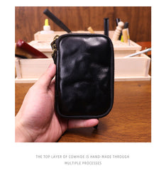 Black Leather Key Ring Wallet Mens Leather Key Wallet for Men - iwalletsmen