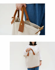 White Gray Canvas Tote Bag Canvas Handbag Womens Canvas Shoulder Tote Bag for Men