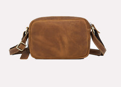 Brown Small Italian Leather Crossbody Bag - iwalletsmen