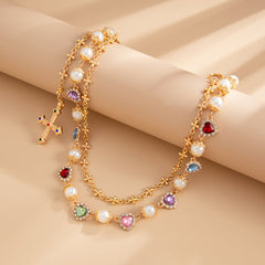 Pearl Wallet Chain for Women Wallet Chain with Heart - iChainWallets