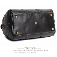 Casual Brown Leather Men's Small Overnight Bag Travel Bag Luggage Brown Weekender Bag For Men