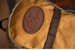 Army Green Canvas Mens Waterproof Slim Backpack Waxed Canvas Backpack for Men