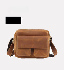 Brown Mens Small Leather Crossbody Bag - iwalletsmen