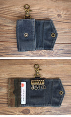 Cool Denim Mens Keys Wallet Denim Key Holders With Belt Clip for Women