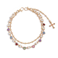 Pearl Wallet Chain for Women Wallet Chain with Heart - iChainWallets