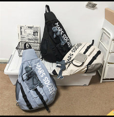 Nylon Large Sling Bag For Big Men Gray Waterproof Hiking Huge Sling Bag For Women