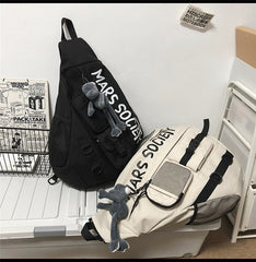 Nylon Large Sling Bag For Big Men Gray Waterproof Hiking Huge Sling Bag For Women