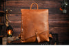 Unique Brown Leather Backpack Handmade Mens Vintage Leather School Backpack for Men