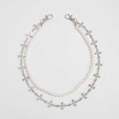 Pearl Wallet Chain for Women Double Wallet Chain Cross Wallet Chain - iChainWallets