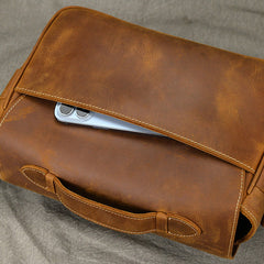 Mens Retro Leather Camera Bag 