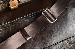 Cool Brown Mens Leather Large Travel Sling Bag Large Leather Waist Bags Fanny Pack for Men