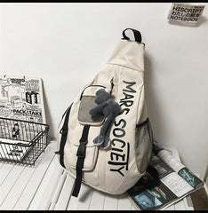 Nylon Large Sling Bag For Big Men Gray Waterproof Hiking Huge Sling Bag For Women
