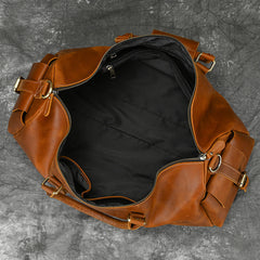 Brown Leather Weekender Bag for Men Vintage Leather Weekend Bag for Men - iwalletsmen