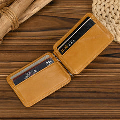 Black Bifold Wallet with Money Clip - Flat Lay View - iwalletsmen