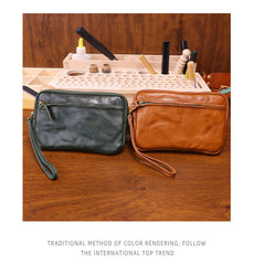 Leather Wristlet Clutch Wallet for Men 