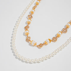 Pearl Wallet Chain Womens Flower Double Wallet Chain Gold Beaded Wallet Chain for Women - iChainWallets