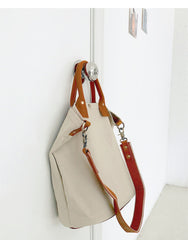 White Canvas Tote Bag Canvas Messenger Handbag Womens Canvas Shoulder Totes Bag for Men