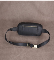 Dark  Brown Large Leather Waist Bag Mens - iwalletsmen