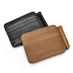 Black Bifold Wallet with Money Clip - Flat Lay View - iwalletsmen