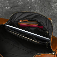 Brown Leather Weekender Bag for Men Vintage Leather Weekend Bag for Men - iwalletsmen